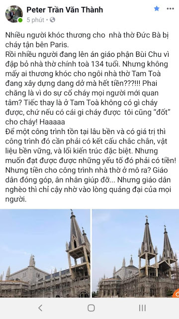 Nếu nhà thờ giáo xứ TAM TÒA cháy...