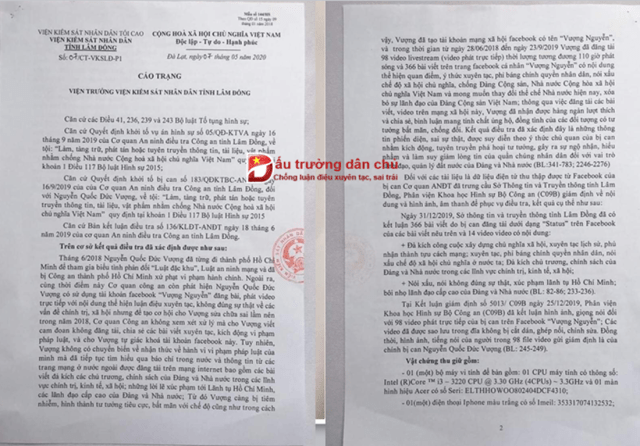 Ngay mai xét xử tên Nguyễn Đức Quốc Vượng về tội tuyên truyền chống Nhà nước Việt Nam