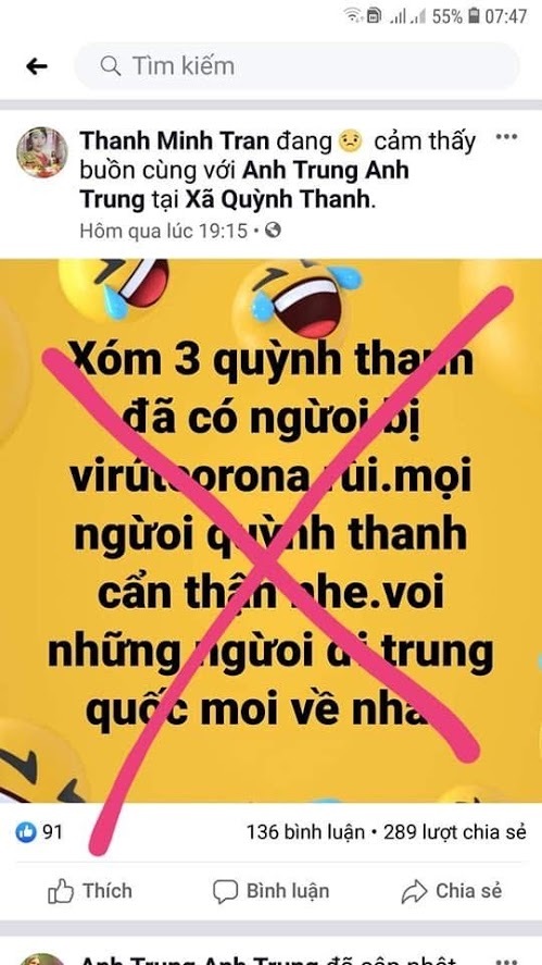 Nghệ An: Thêm một trường hợp bị xử lý vì bịa đặt thông tin về dịch Corona