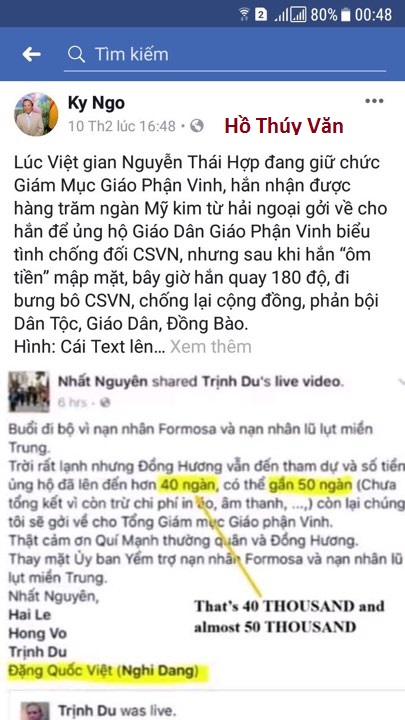 Mới về Giáo phận mới, Giám mục Nguyễn Thái Hợp bị đám dân chủ lưu vong tố cáo