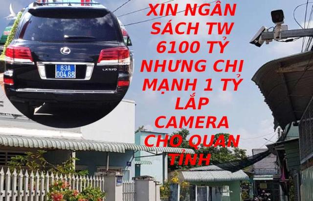 Ngửa tay xin ngân sách trung ương 6.100 tỷ nhưng Sóc Trăng vẫn mạnh tay chi 1 tỷ lắp camera cho quan tỉnh