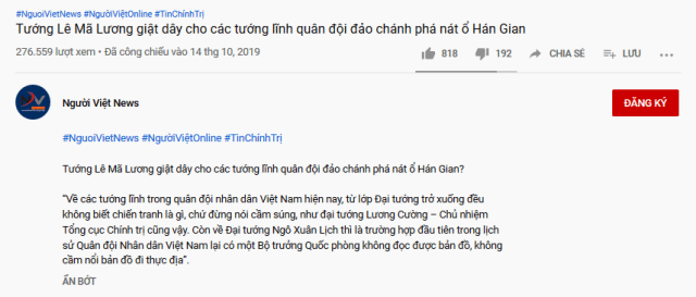 “Người Việt News” và series tin giả “Lê Mã Lương đảo chính”, “Nguyễn Văn Nghị bị bắt”