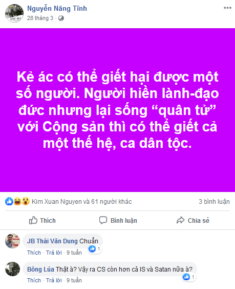 Nguyễn Năng Tĩnh chỉ “hoạt động ôn hòa để bảo vệ môi trường”?