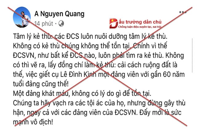 Nguyễn Quang A lại mưu đồ 'chính trị hóa vụ Đồng Tâm' thông qua vai trò của Lê Đình Kình