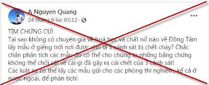 Nguyễn Quang A vẫn cố tình xuyên tạc sự hy sinh 3 cán bộ chiến sỹ trong vụ việc tại Đồng Tâm