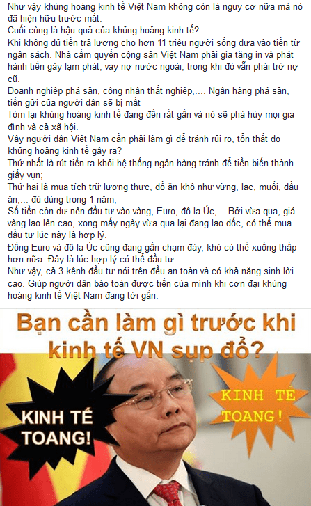 Nguyễn Văn Đài kêu gọi dân rút tiền, trữ gạo, mua ngoại tệ để phá hoại kinh tế