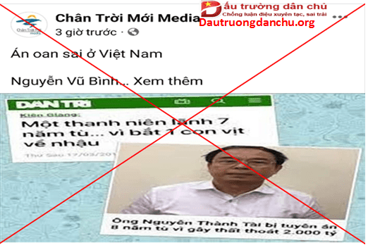 Nguyễn Vũ Bình và Chân Trời Mới Media cố tình bóp méo, xuyên tạc, nói xấu, vu khống Đảng và Nhà nước ta