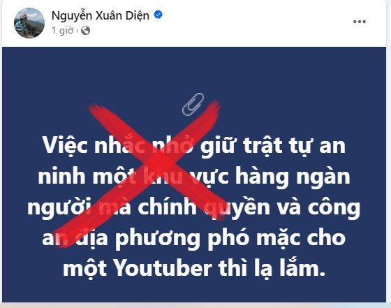 Nguyễn Xuân Diện và thái độ kích động