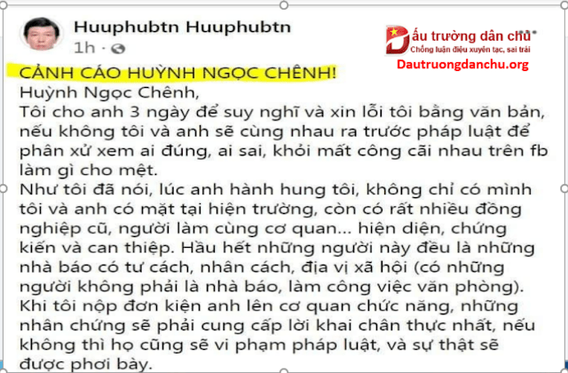 Nhà đấu tranh dân chủ Huỳnh Ngọc Chênh 'bị kiện' về hành hung đồng nghiệp