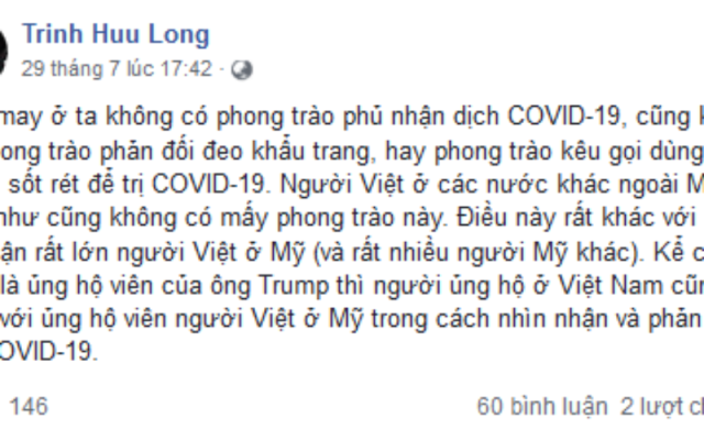 Nhà zân chủ ca ngợi Việt Nam chống dịch “văn minh” hơn Mỹ