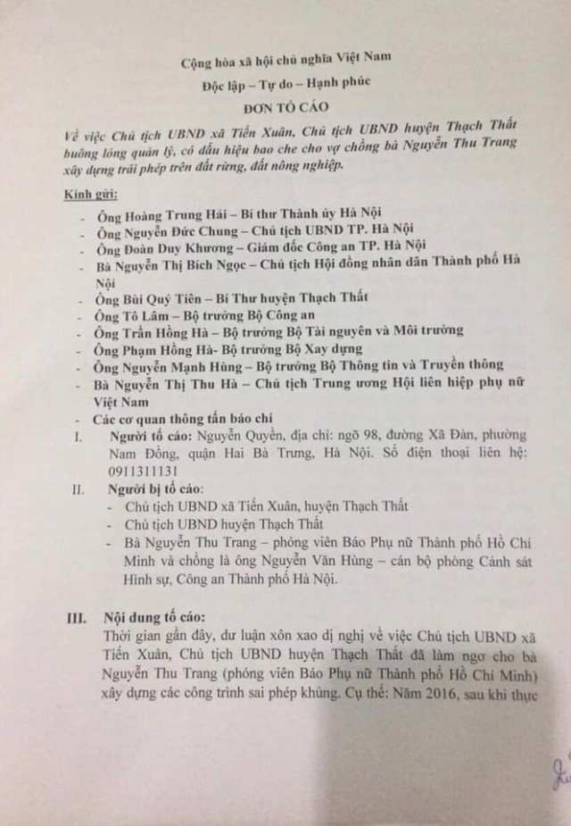 Nhìn mặt cái ả Nguyễn Thu Trang phóng viên báo Phụ nữ thành phố HCM này ngay từ đầu ai cũng cảm giác cũng chẳng tử tế gì...