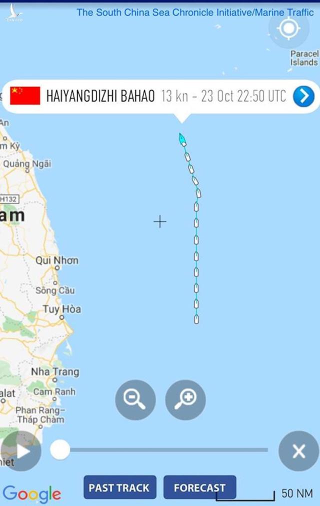 Nhóm tàu Hải Dương Địa Chất 8 Trung Quốc đang rút về phía đảo Hải Nam