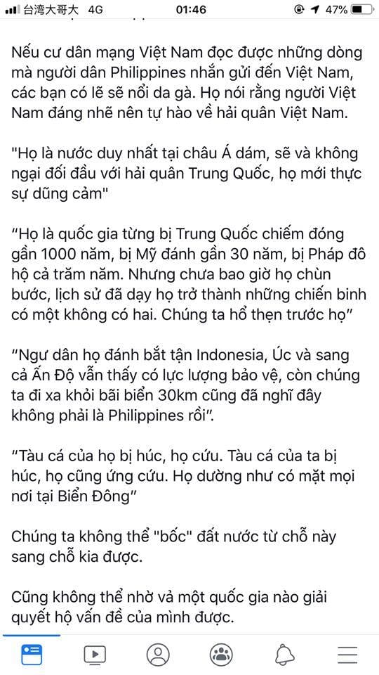 Những comment của dân Philippines khi nói về hải quân nhân dân Việt Nam và nhân dân Việt Nam.