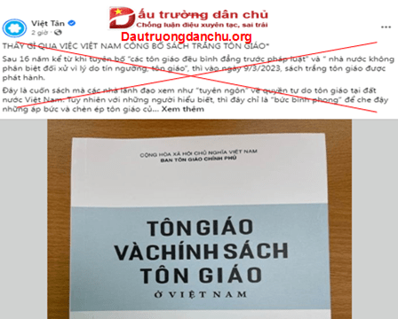 Những tiếng nói lạc điệu của Việt Tân về tôn giáo và chính sách tôn giáo ở Việt Nam