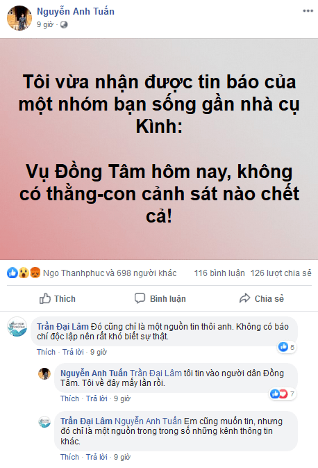 Tin giả lan tràn về vụ bạo động ở xã Đồng Tâm đã phát sinh như thế nào?