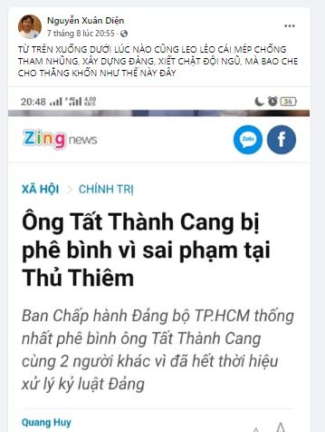 Nói với Ts Nguyễn Xuân Diện: THỦ THIÊM CHƯA PHẢI ĐÃ KẾT THÚC!