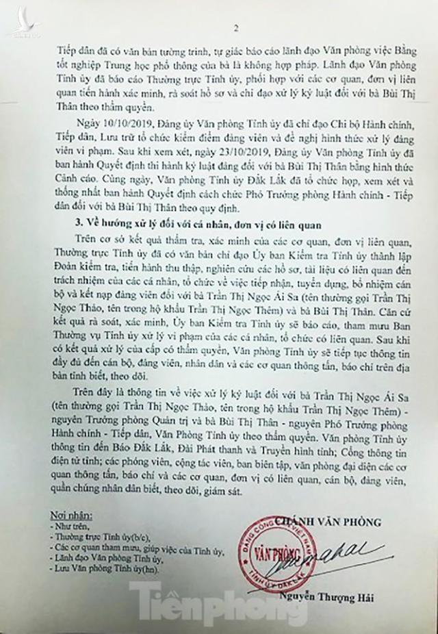 Nữ trưởng phòng Đắk Lắk bị thôi việc, 6 người phải chịu trách nhiệm Nữ trưởng phòng Đắk Lắk bị thôi việc, 6 người phải chịu trách nhiệm