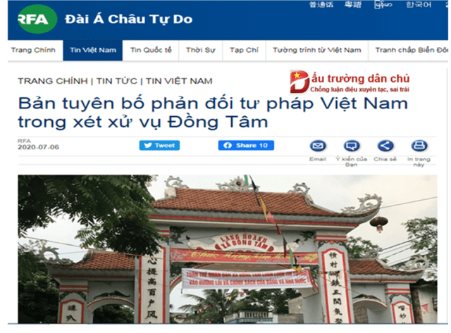 Nực cười về cái gọi là ‘Bản tuyên bố Đồng Tâm’