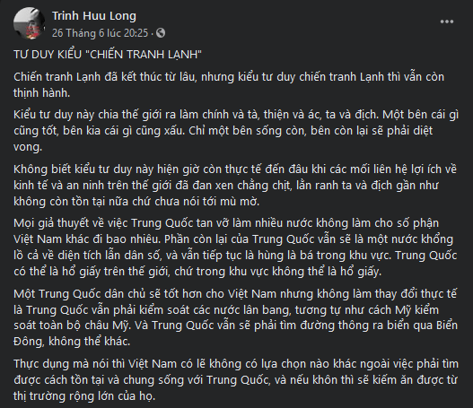 Ở Việt Nam không có “chủ nghĩa đầu hàng” trước Trung Quốc