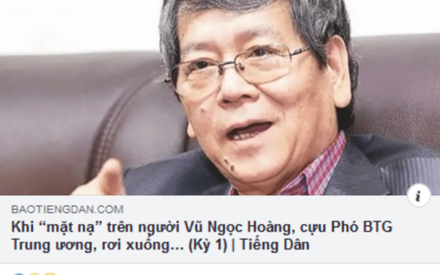 Ông Vũ Ngọc Hoàng về team Chu Hảo giữa nghi án tham nhũng