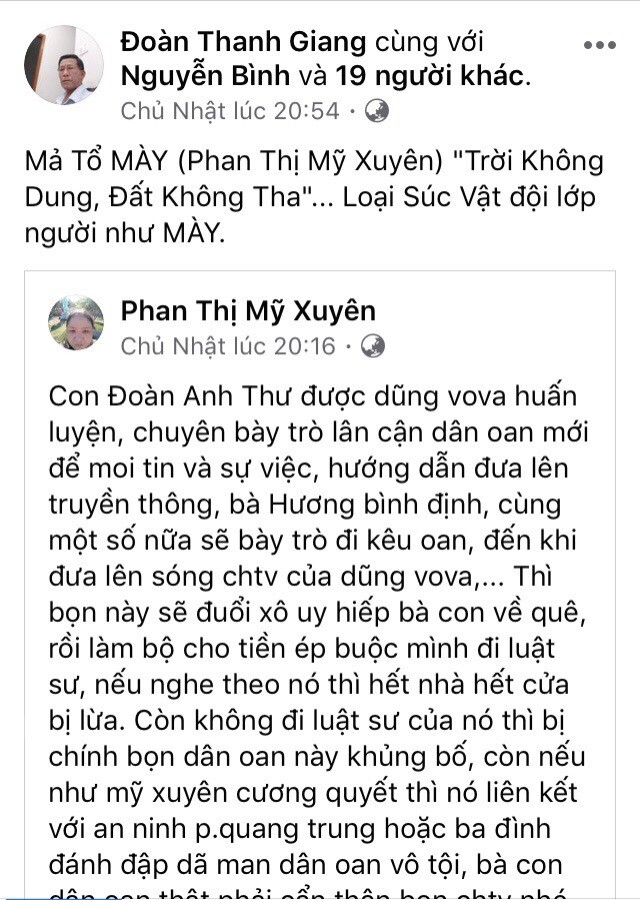 Phan Thị Mỹ Xuyên bóc mẽ hoạt động của Đoàn Thanh Giang