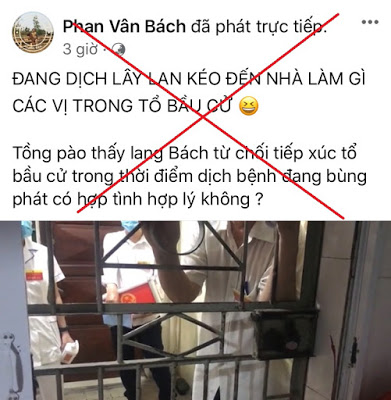 Phan Vân Bách lợi dụng dịch bệnh để kêu gọi người dân không đi bầu cử