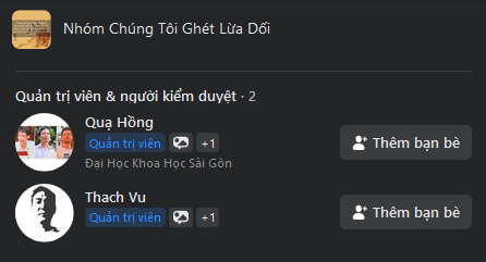 Phát hiện đảng viên Việt Tân làm admin group “Chúng Tôi Ghét Lừa Dối