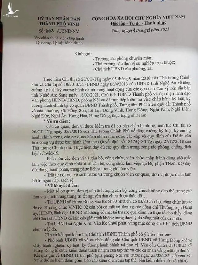 Phê bình 2 Chủ tịch xã vắng mặt tại trụ sở hôm mùng 7 Tết