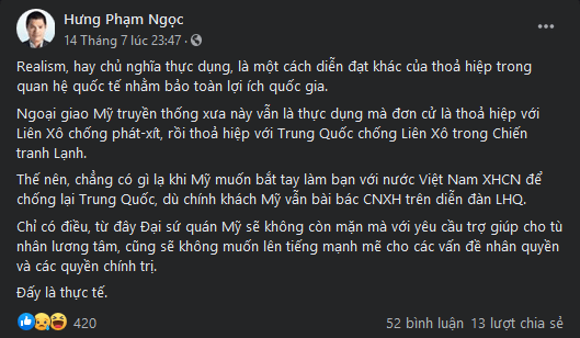 Quan hệ Việt-Mỹ nồng ấm, các nhóm zân chủ “thân Mỹ” tranh cãi tìm hướng đổi cách tuyên truyền (1)