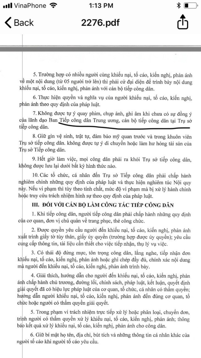 QUY ĐỊNH TIẾP CÔNG DÂN CỦA UBND THÀNH PHỐ HÀ NỘI