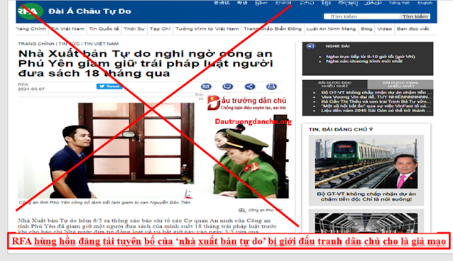 RFA lại bị làng đấu tranh dân chủ cho 'bẽ mặt' về bài viết liên quan đến tuyên bố của 'nhà xuất bản tự do'