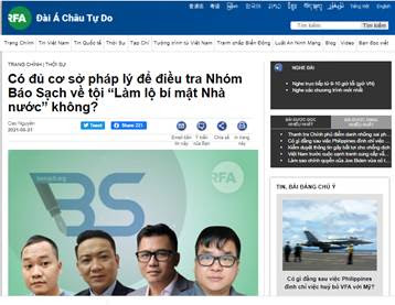 RFA nói gì về vụ án nhóm “báo sạch”???