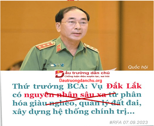 Rfa xuyên tạc trắng trợn lời phát biểu của Thứ trưởng Bộ Công an Trần Quốc Tỏ!