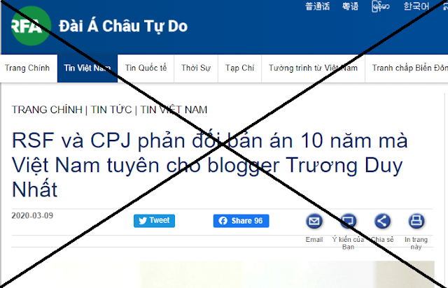 RSF và CPJ lại can thiệp vào công việc nội bộ của Việt Nam