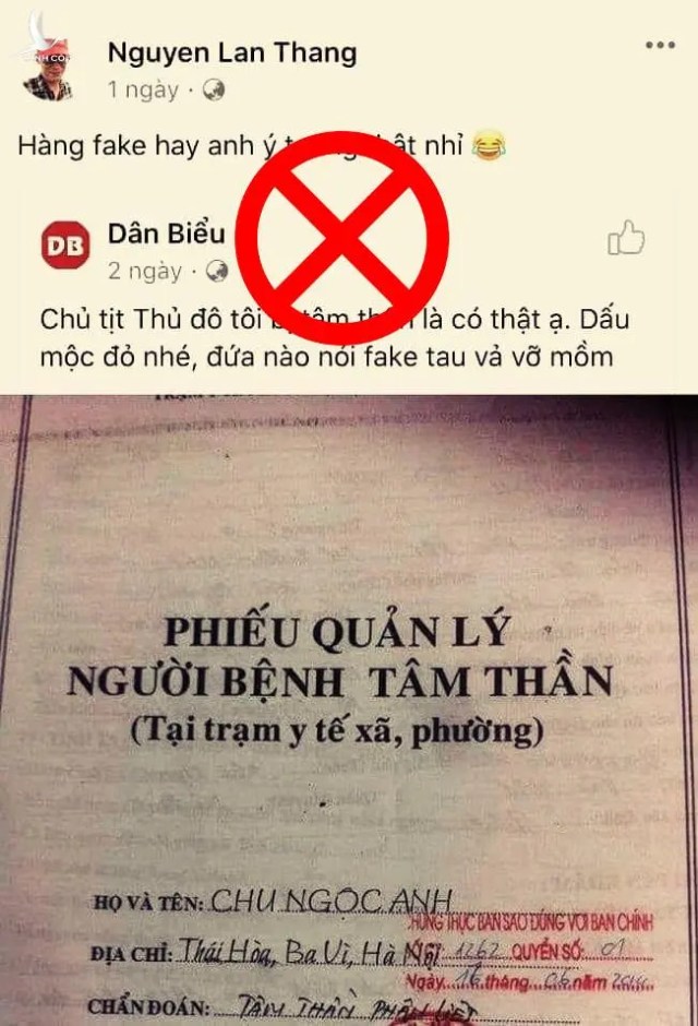 Sự thật thông tin “Chủ tịch Hà Nội Chu Ngọc Anh bị bệnh tâm thần”