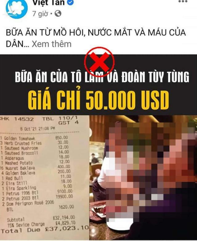 Sự thật về hóa đơn gần 50.000 USD cho bữa tiệc thết đãi Bộ trưởng