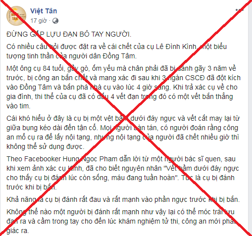 Tại sao phản động xuyên tạc nguyên nhân cái chết Lê Đình Kình?