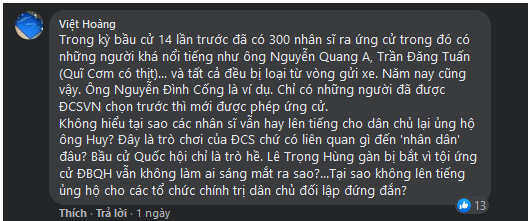 Tập hợp Dân chủ Đa nguyên tiếp tục chiến dịch đánh phá Lương Thế Huy