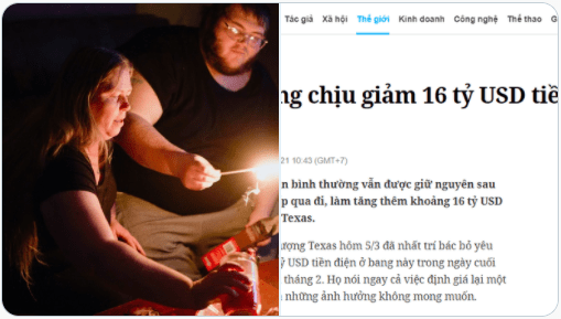 Texas: Mức giá điện trong tình trạng khẩn cấp cao gấp 450 lần so với bình thường - Chính phủ vì dân hay vì các ông chủ?