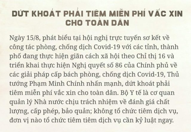 Thành công trong chiến lược ngoại giao vaccine và tiêm phòng miễn phí toàn dân