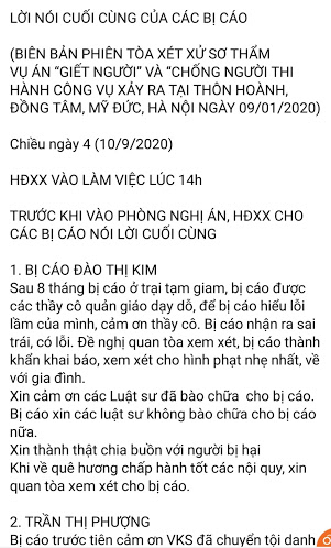 Thấy gì qua những lời nói cuối cùng của 29 bị cáo