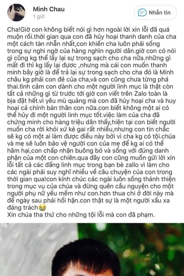 Thông báo bà con một tin mừng; Cha Anton Nguyễn Văn Hùng, chánh xứ Xuân An, hạt Vàng Mai đã trả 500 triệu đồng tiền bán đất trước đây lừa của dân