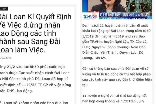 Thông tin Đài Loan dừng tiếp nhận lao động Việt Nam là không chính xác