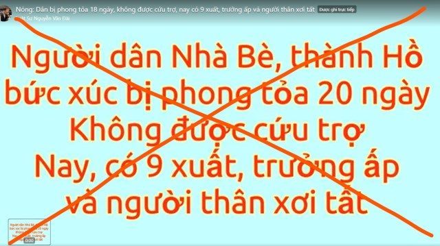 Thông tin “Người dân Nhà Bè không nhận được tiền hỗ trợ ảnh hưởng dịch Covid-19 nhưng vợ trưởng ấp lại nhận được” là thông tin sai sự thật