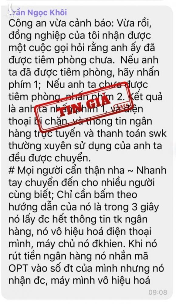 Thông tin về lừa đảo chiếm đoạt thông tin cá nhân trên mạng là giả mạo