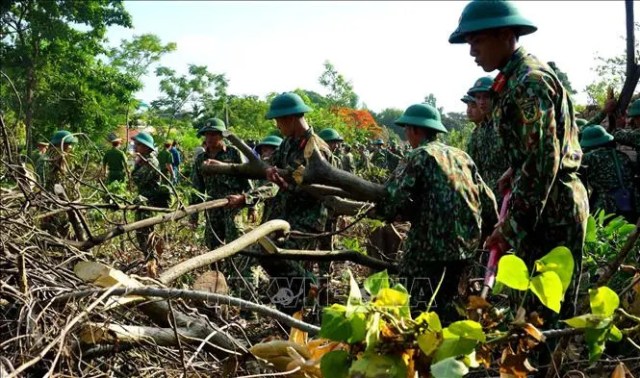 Thu dọn vệ sinh hoàn trả lại hiện trạng cho di tích tại khu vực Thượng Thành (Huế)