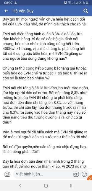 Thử tài làm TOÁN với giá điện