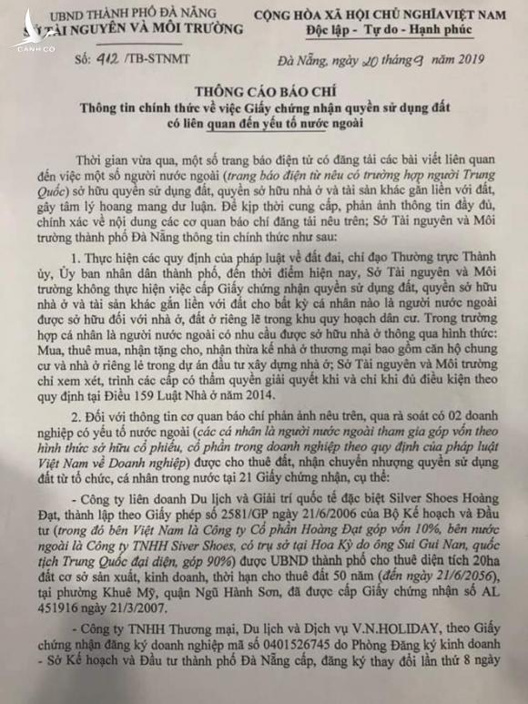 Thủ tướng chỉ đạo xử lý vụ “Đất ven biển Đà Nẵng bị người Trung Quốc đứng tên”