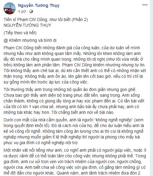 Thuỵ già khóc Phạm Chí Dũng