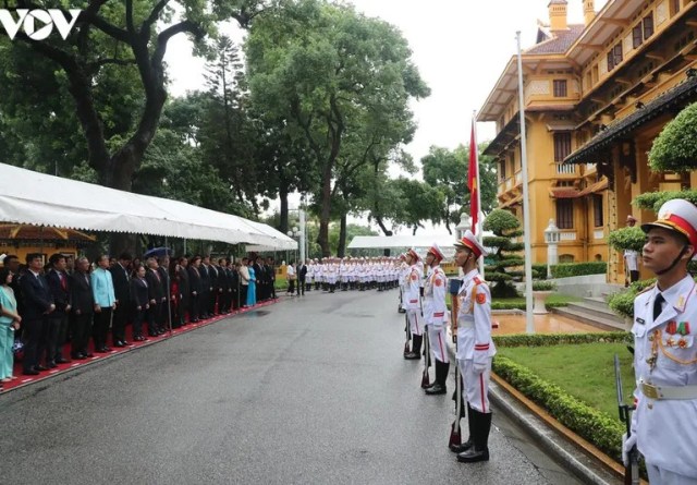 Toàn cảnh lễ thượng cờ kỷ niệm 53 năm ngày thành lập ASEAN tại Hà Nội